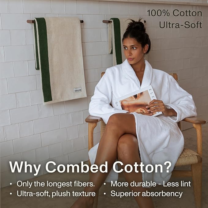 Towels - Ultra Soft, Thick and Plush, Reversible - 1 PC Luxury Bath Towels (27.5"x 54"), 550 GSM,100% Combed Cotton, Made in Portugal, Perfect for Home and Bathroom, Wildwood Cognac-Janus