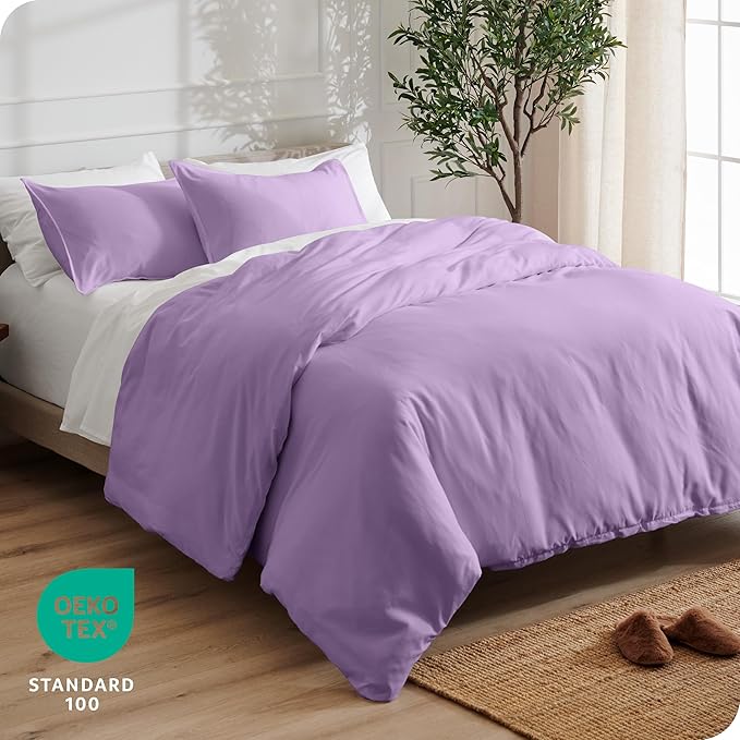 Bare Home Bedding Duvet Cover Extra Long Size - Premium 1800 Super Soft - Lightweight, Cooling Duvet Cover - Soft Breathable Bedding (Twin/Twin XL, Lavender)