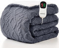 Heated Electric Blanket Full Size-72"x84" Heating Blanket with 10 Heating Levels & 5 Time Settings Over-Heat Protection，Winter Warmer for Adults with ETL Certification（Grey）