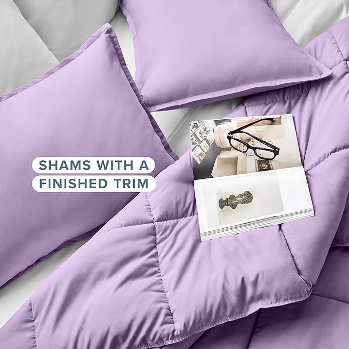 Bare Home Comforter Set - Extra Long Size - Ultra-Soft - Goose Down Alternative - Premium 1800 Series - All Season Warmth (Twin/Twin XL, Lavender)