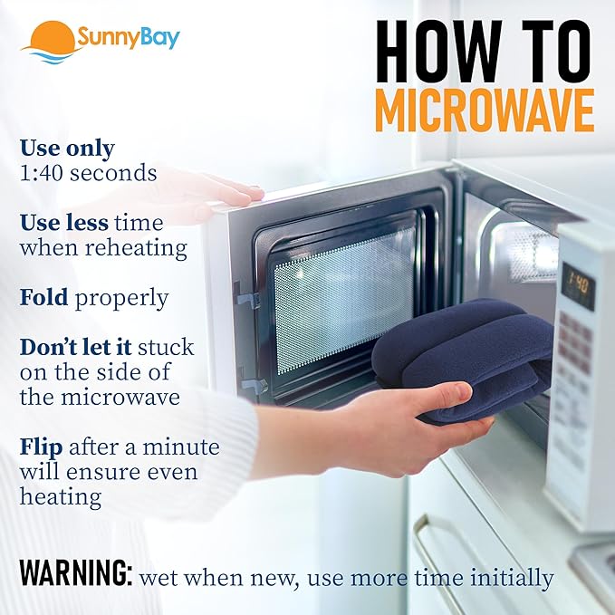 SunnyBay Microwave Heating Pad for Neck and Shoulders, Versatile Bean Bag Moist Heating Pad, Microwavable Neck Wrap and Cool Pack for Deep Pain Relief, Weighted Hot or Cold Therapy (Sky Blue)