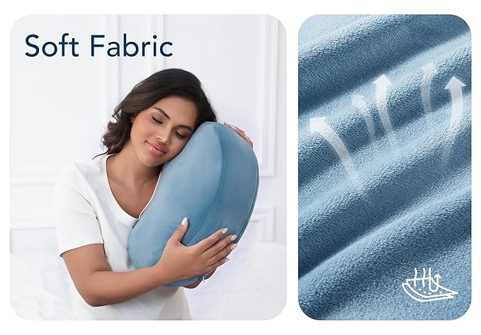 Pregnancy Pillow for Sleeping Memory Foam Maternity Pillow for Side Sleepers, Adjustable Travel Wedge Pillow Support for Back, Belly, and HIPS for Pregnant Women, Navy Blue