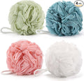 BTYMS Loofah Bath Sponges 60g/pc Shower Pouf Bath Scrunchies Body Puffs for Shower Exfoliating - Pack of 4