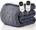 Heated Electric Blanket Queen Size-84"x90" Heating Blanket with 10 Heating Levels & 5 Time Settings Over-Heat Protection,Winter Warmer for Adults with ETL Certification（Grey）