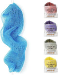 Nubiana African Net Sponge Authentic - 45 Inch Exfoliating Body Sponge from Nigeria - Natural Bath Sponge for Smooth Soft Skin - Long Lasting Quick-Drying - Single Pack (Sky Blue)
