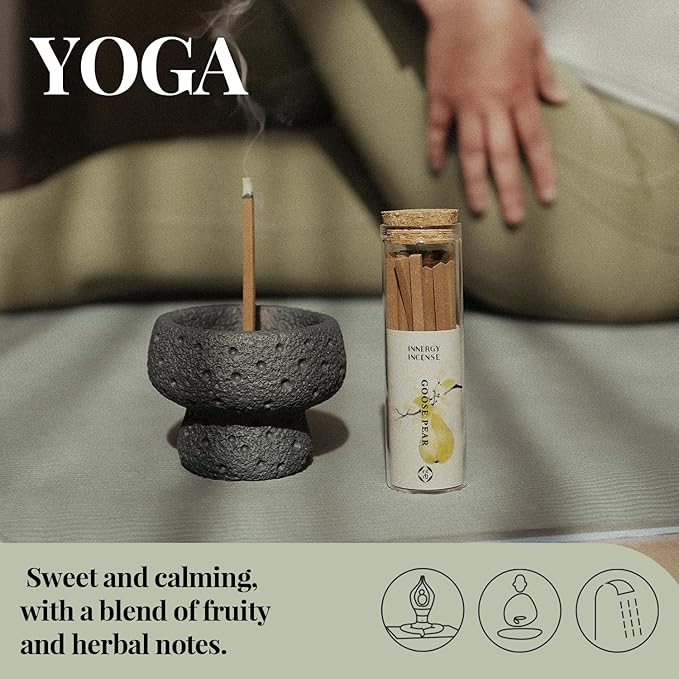 Yoga & Relaxation - Innergy Goose Pear Incense Sticks, Natural Fruity-Herbal Blend Yoga Incense