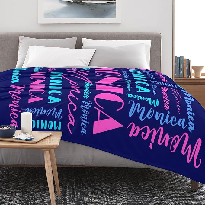 Name Blanket Personalized Blanket for Adult Kids Flannel Customize Throw Blanket Custom (Color 29, 30 x 40 Inches)