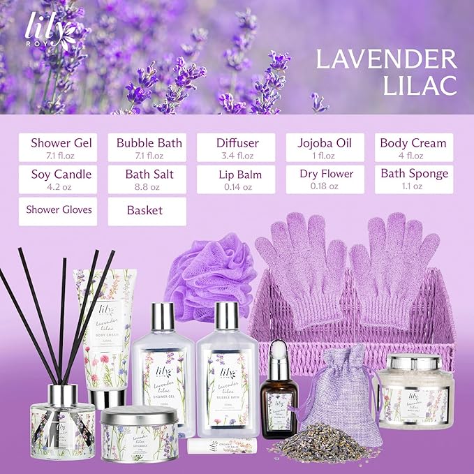 Christmas Gift Basket Set for Women - Ultimate 15-Piece Bath & Body Gift Set, Spa Gift Basket, Bath Collection | Birthday Gift, Mothers Day Gifts for Mom, Perfect Present for Her & Mom All Occasions