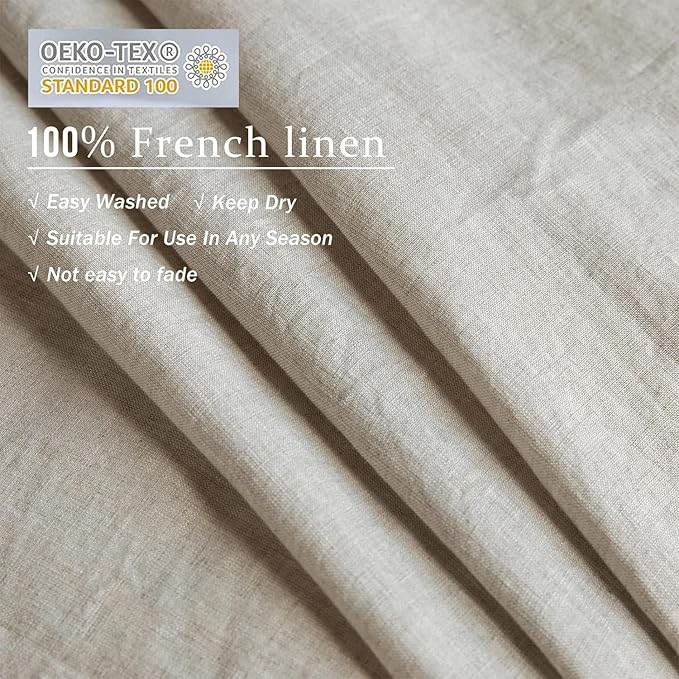 XZ XIFA Linen Duvet Cover California King, 100% Washed French Flax Linen Bedding Set with Zipper Closure, Cooling & Textured Bed Sets for Hot Sleepers(1 Duvet Cover, 2 Pillowcases)