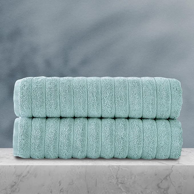 Classic Turkish Towels CTT Premium 2 Pack Bath Towels Set, Made with 100% Turkish Cotton, Spa & Hotel, Quick Drying Towels, Absorbent & Comfy | 27"x54" (Spa Green)