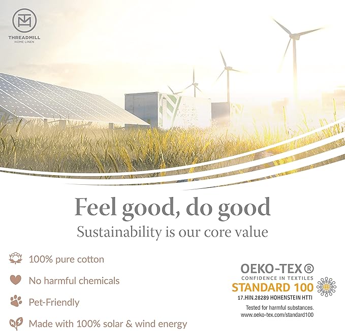 Threadmill - Twin XL Sheets Set Soft 100% Cotton Cooling Sheets Deep Pocket Snug Fit Elastic, 500 Thread Count, 3-Pc, Hotel Quality Bed Sheets, Beats Egyptian Cotton Claim (Sage)