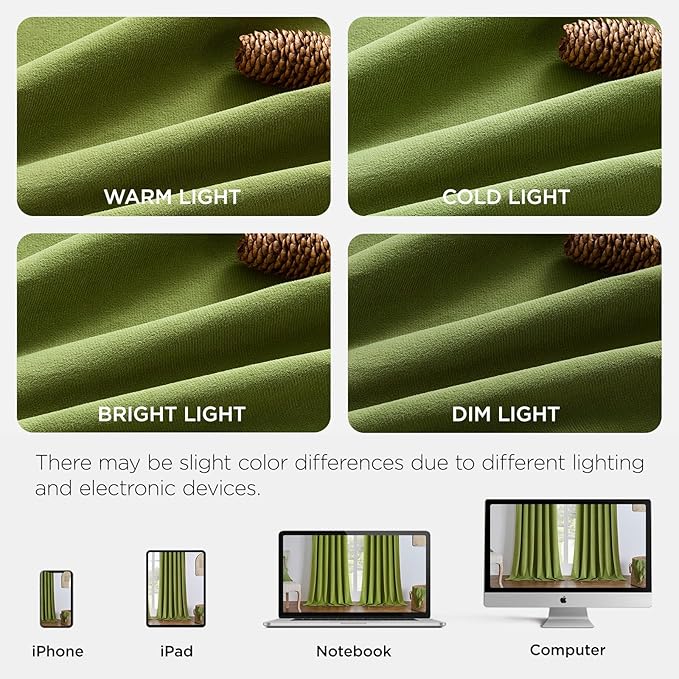 Joydeco Moss Green 100% Blackout Curtains 120 Inch 2 Panels, Luxury Thermal Green Velvet Curtains for Bedroom Living Room, Soundproof Blackout Window Drapes, Rod Pocket & Back Tab (52W x 120L)