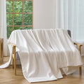 CHUFFED Cotton Waffle Blanket King Size - Plush Milk Velvet & Reversible Waffle Weave,Anti-Static 300Gsm Design，Thick Cozy Soft Winter Blanket for Bed, Couch, Sofa - White, 104x90 Inches