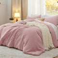 Bedsure Queen Size Comforter Set, Pink Soft Prewashed Bedding for All Seasons, 3 Pieces GentleSoft™ Warm Down Alternative Bed Set, 1 Lightweight Comforter (90"x90") and 2 Pillowcases (20"x26")