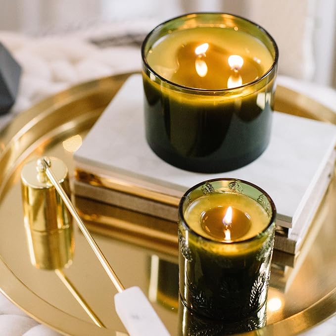 Thymes Frasier Fir Scented Candles for Home Decor – Green Heritage Holiday Candle – Notes of Siberian Fir Needles, Cedarwood & Sandalwood – Luxury Home Fragrance Gifts for Women & Men (3-Wick, 17 oz)