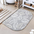 Half Circle Bath Mat,Thin Bathroom Rugs Fit Under Door Quick Dry Non Slip Washable Bathroom Mat with Rubber Backing,Absorbent Woven Half Round Shower Rug