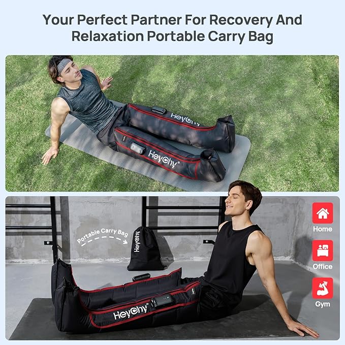 Air Compression Massager, Foot and Leg Air Compression Massager with 5 Pressure Levels, Cordless and Portable Design, for Runners and Travelers (Large)