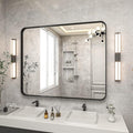 VooBang Bathroom Mirror 30x40 inch, Black Gorgeous Deep Frame Wall Mirror, Modern Round Corner Bathroom Vanity Mirror for Bedroom, Living Room, Hanging or Leaning Horizontal or Vertical, Black