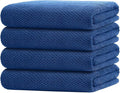 HOMEXCEL Bath Towel Set Pack of 4, 30 x 60 Inches Large Microfiber Bath Towels, Soft, Absorbent, and Quick Dry Towels for Bathroom, Pool, Beach, Swim, and Yoga, Large Bathroom Towels, Blue