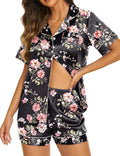 Ekouaer Pajamas for Women Set Silk Satin Pjs Shorts Sleepwear 2 Piece Loungewear S-XXL