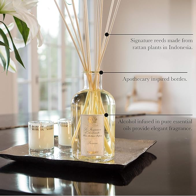 Antica Farmacista Home Ambiance Diffuser - Long-Lasting Reed Scent Diffuser - Luxury Room Freshener Gift - Vanilla, Bourbon & Mandarin, 3.4 fl oz