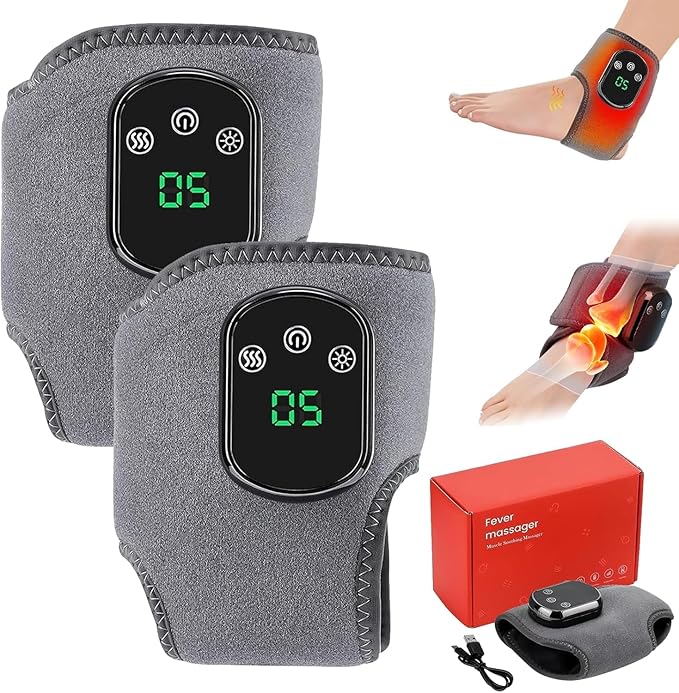 Foot Massager, Foot Triple Method Massager for Neuropathy Pain Relief - Electric Foot Massager with Heat, Compression for Plantar Fasciitis, Muscle Recovery (2 PCS)