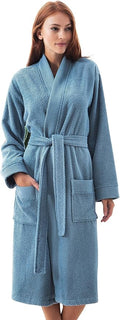 SEYANTE Organic Turkish Cotton Terry Hooded Kimono Bathrobe, Robe for Women