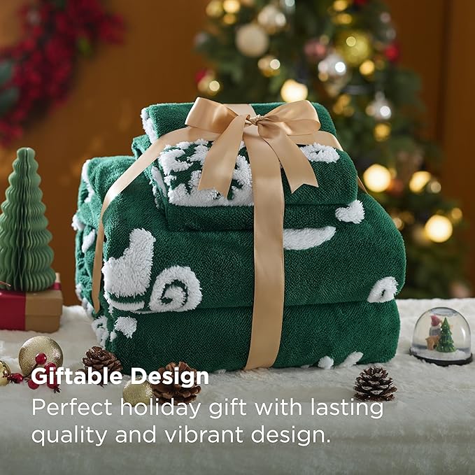 Bedsure Fluffy Christmas Duvet Cover Set - Ultra Soft Plush Shaggy Comforter Cover Twin Size, Warm Flannel Fleece Bed Sets for Winter, 2 Pieces, Gingerbread Man Pattern, Green