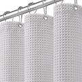Waffle Weave Shower Curtain - Light Grey Cotton Fabric Texture Heavyweight Shower Curtain for Bathroom,Washable,72Wx75L
