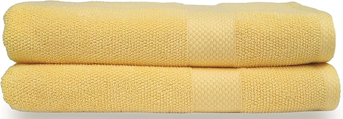 MAURA Premium Bath Sheets 100% Cotton 35x70 Oversized Ultra Absorbent Quick Dry Soft Towel Set for Bathroom Extra Large Bath Towels, Yellow