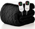 Heated Electric Blanket King Size-100"x90" Heating Blanket with 10 Heating Levels & 5 Time Settings Over-Heat Protection，Winter Warmer for Adults with ETL Certification（Black）
