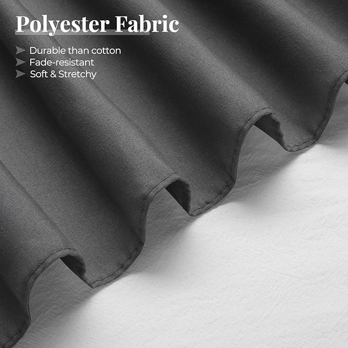 RIMELA King Grey Bed Skirt Wrap Around Elastic Dust Ruffles Solid Color Wrinkle and Fade Resistant with Elastic Belt Easy to Install Dark Gray for King & California King Size 15 Inch Drop