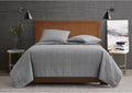 London Fog Garment Washed Solid Quilt Set Grey Microfiber 3-Piece Full/Queen Quilt Set, Solid Themed, Adult and Teen, Oeko-TEX Certified