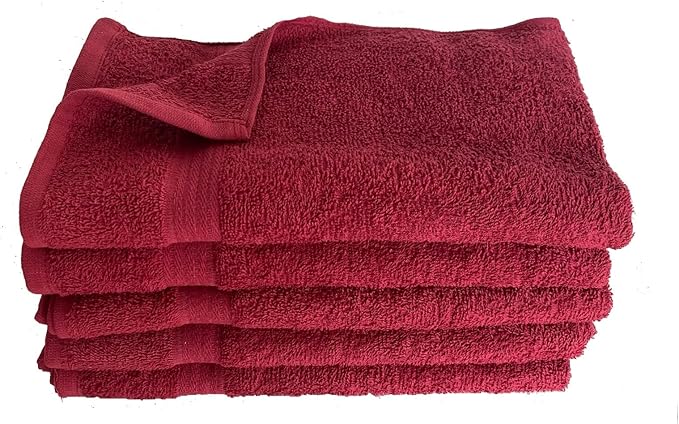 Towel Supercenter 16X27 Salon Hand Towels Colors (12Pack-36Pack- 60Pack-120Pack) 100% Cotton for Hair Salons, Nail Salons, Tanning Salons, Golf Course (Burgundy, 12)