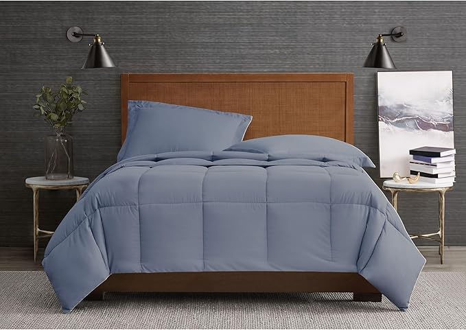 London Fog Garment Washed Solid Comforter Set Blue Microfiber 2-Piece Twin XL Comforter Set, Solid Themed, Adult and Teen, Oeko-TEX Certified
