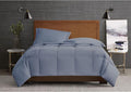 London Fog Garment Washed Solid Comforter Set Blue Microfiber 3-Piece Full/Queen Comforter Set, Solid Themed, Adult and Teen, Oeko-TEX Certified