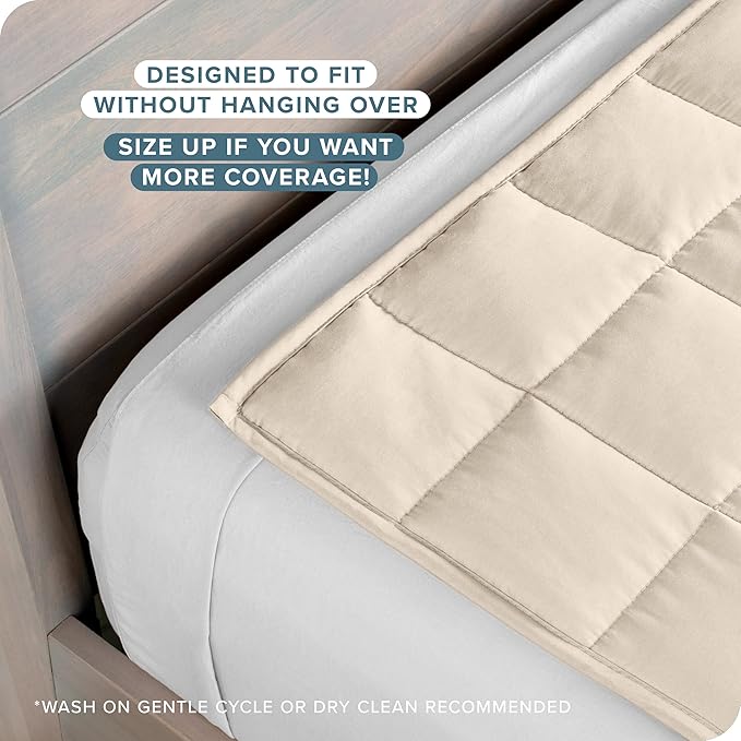 Bare Home Weighted Blanket Queen Size 20lb (60" x 80") for Adults - All-Natural 100% Cotton - Premium Heavy Blanket Nontoxic Glass Beads (Sand, 60"x80")