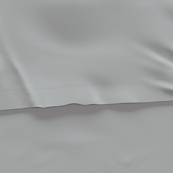 Amazon Basics 3 Piece Bed Sheets Set, 100% Cotton Jersey, Includes Super Soft, Flat and Fitted Sheets, Pillowcase, Toddler, Light Gray, Solid