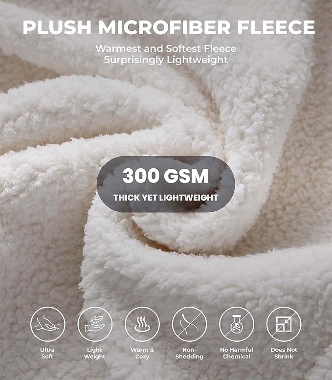 Plush Microfiber Fleece Robe | Super Soft & Warm | Lightweight | Full Length