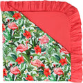 Premium Baby Blanket for Girls, Stretchy Quilt, Soft Crib Bedding for Newborn Baby and Toddler, Ruffle Nursery Blanket for Kids, Viscose Made from Bamboo, 50''x50'' Flamingo
