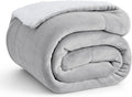 Bedsure GentleSoft Sherpa Fleece Throw Blanket Twin Size for Couch - Thick and Warm Throw for Women and Men, Soft Fuzzy Plush Twin Blanket for Winter, Light Grey, 60x80 Inches