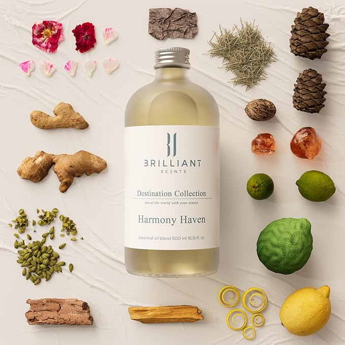Brilliant Scents Harmony Haven Fragrance Oil 500ml - Inspired by The Equinox Hotel NY - Long Lasting, Plant-Based, Meets IFRA Standards, USA-Made - Citrus & Subtle Spice Scent
