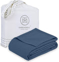 Threadmill Luxury Cotton Blankets for Queen Size Bed | All-Season 100% Cotton Queen Size Blanket | Aster Cozy Lightweight, Soft Breathable Coverlet fits Full Size Bed, 90x92 | Folkstone Blue