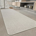 PADOOR-Bath Mat Runner-Super Absorbent Chenille Bathroom Mats-Rubber Backed Bath Mats for Bathroom Non Slip, Easy Clean Bathroom Runner Rugs Front of Bathtub,Shower Room,Sink-17×59, Beige&Cream
