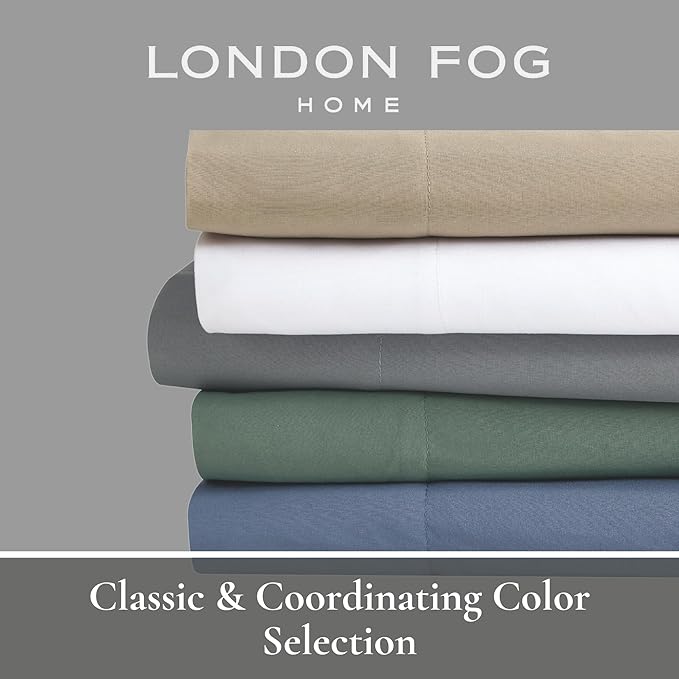 LONDON FOG Garment Washed Solid Quilt Set Green Microfiber 3-Piece King Quilt Set, Solid Themed, Adult and Teen, Oeko-TEX Certified