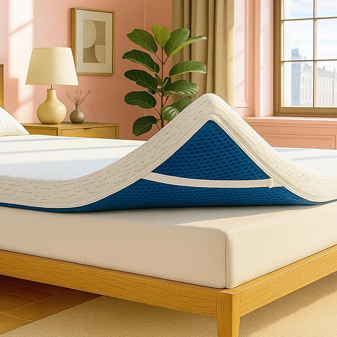 ViscoSoft 3 Inch Memory Foam Mattress Topper Full - Select High Density Ventilated Mattress Pad - Premium Removable Rayon Cover