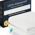 100% Waterproof Full Size Mattress Protector - 360 Pad Protection Against Spills, Stains & Accidents for Parents & Pet Owners - Noiseless & Cooling Viscose Made from Bamboo (White)