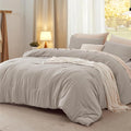 Bedsure California King Size Comforter Set, Linen Soft Prewashed Bedding for All Seasons, 3 Pieces GentleSoft™ Down Alternative Bed Set, 1 Lightweight Comforter (104"x96") and 2 Pillowcases (20"x36")