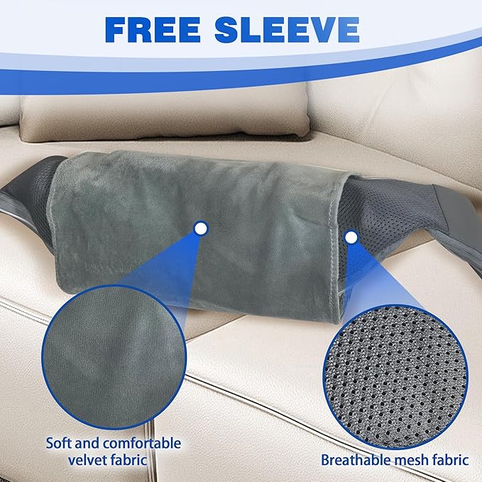 Joyset Shiatsu Neck and Back Massager with Heat,Electric Shoulder Massager for Pain Relief Deep Tissue,3D Kneading Massage with Cloth Cover Easy to Clean Best Gift for Men Women Parents (Gray)