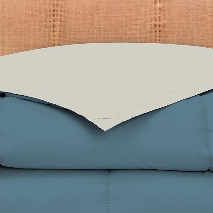 Modern Threads Down Alternative Reversible Comforter Teal/Beige King